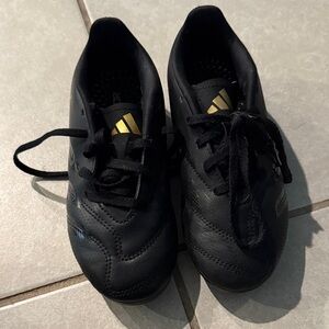 Adidas Kids Black Sneakers with Gold Accents
